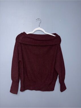 Forever 21 Off-the-Shoulder Sweater - Burgundy